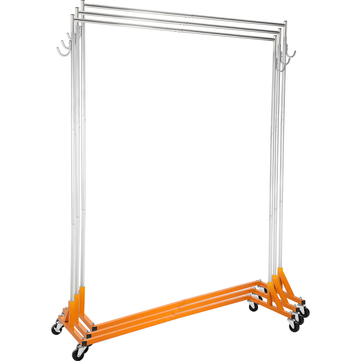 Orange Silver Iron Coat Rack - 3-Piece Garment Rack for Living Room