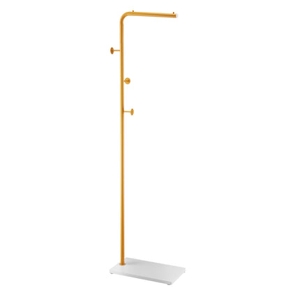 Coat Rack Freestanding Coats Rack with Quartz Stone Base & 3 Round Hooks