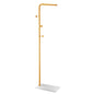 Coat Rack Freestanding Coats Rack with Quartz Stone Base & 3 Round Hooks