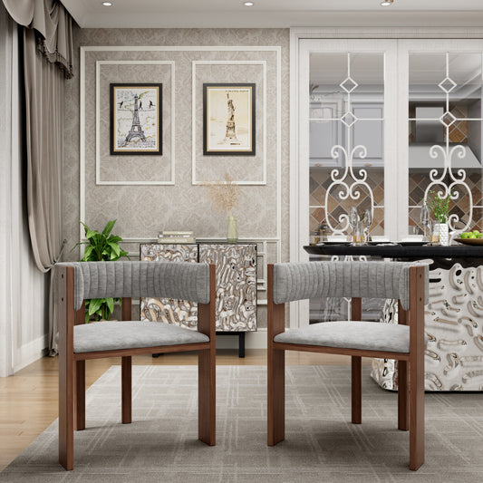 Gray Curved Wooden Dining Chairs for Kitchen and Dining Room Seating