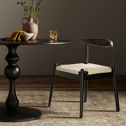 Black White Dining Chair Set of 2 - Mid-Century Style for Dining Room