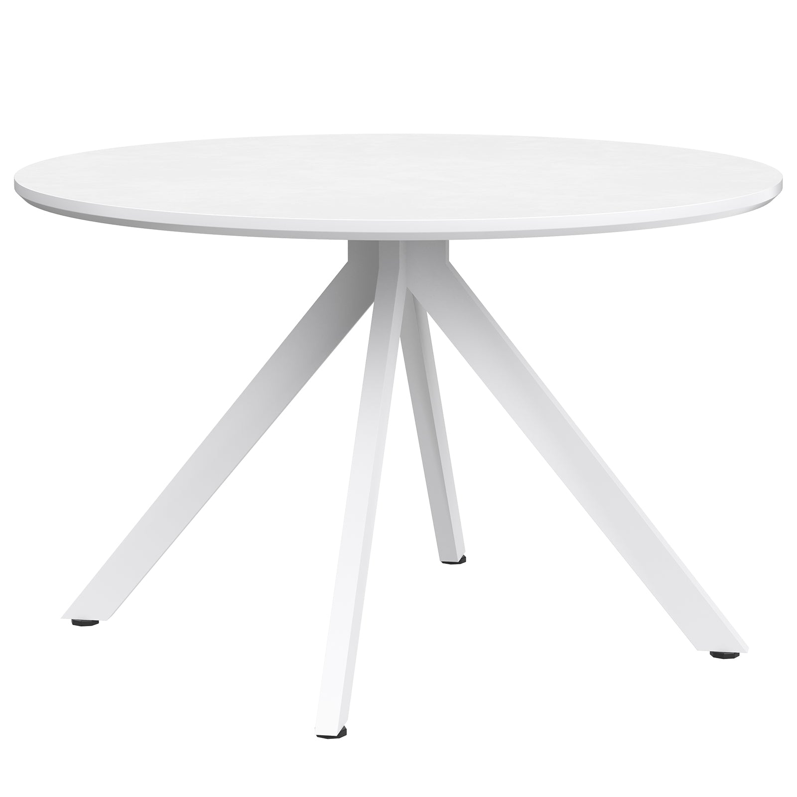 Round Solid Wood Dining Table with X-Shape Base for Kitchen Storage
