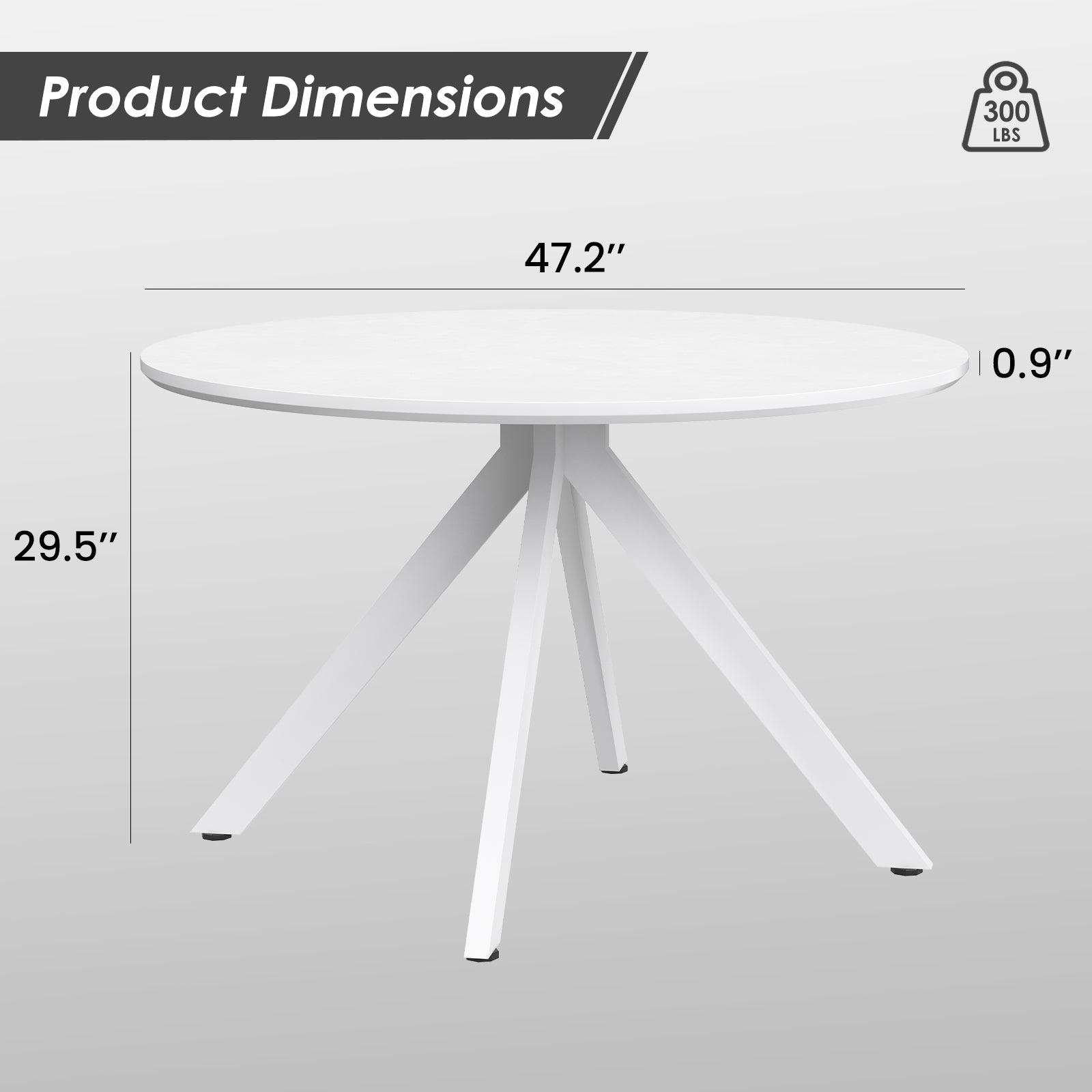 Round Solid Wood Dining Table with X-Shape Base for Kitchen Storage