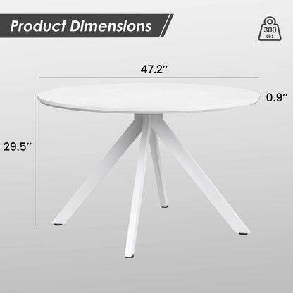 Round Solid Wood Dining Table with X-Shape Base for Kitchen Storage