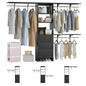 Closet Organizer - High Capacity Wardrobe Rack with 3 Drawers, Shelves & Expandable Hanger Rods, Fits 6-9 ft Spaces, Durable & Stylish - 96" L x 16" W x 75" H, Supports Up to 1000 LBS