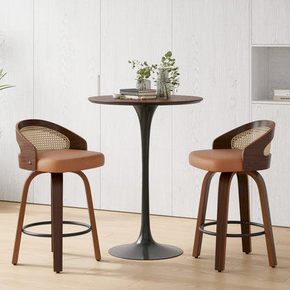 Yellow Bar Stools Set of 2 - Modern Kitchen Bar Chairs