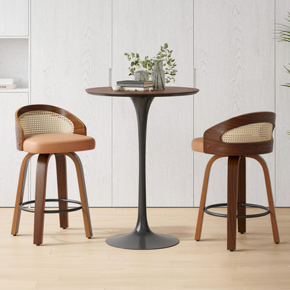 Yellow Bar Stools Set of 2 - Modern Kitchen Bar Chairs