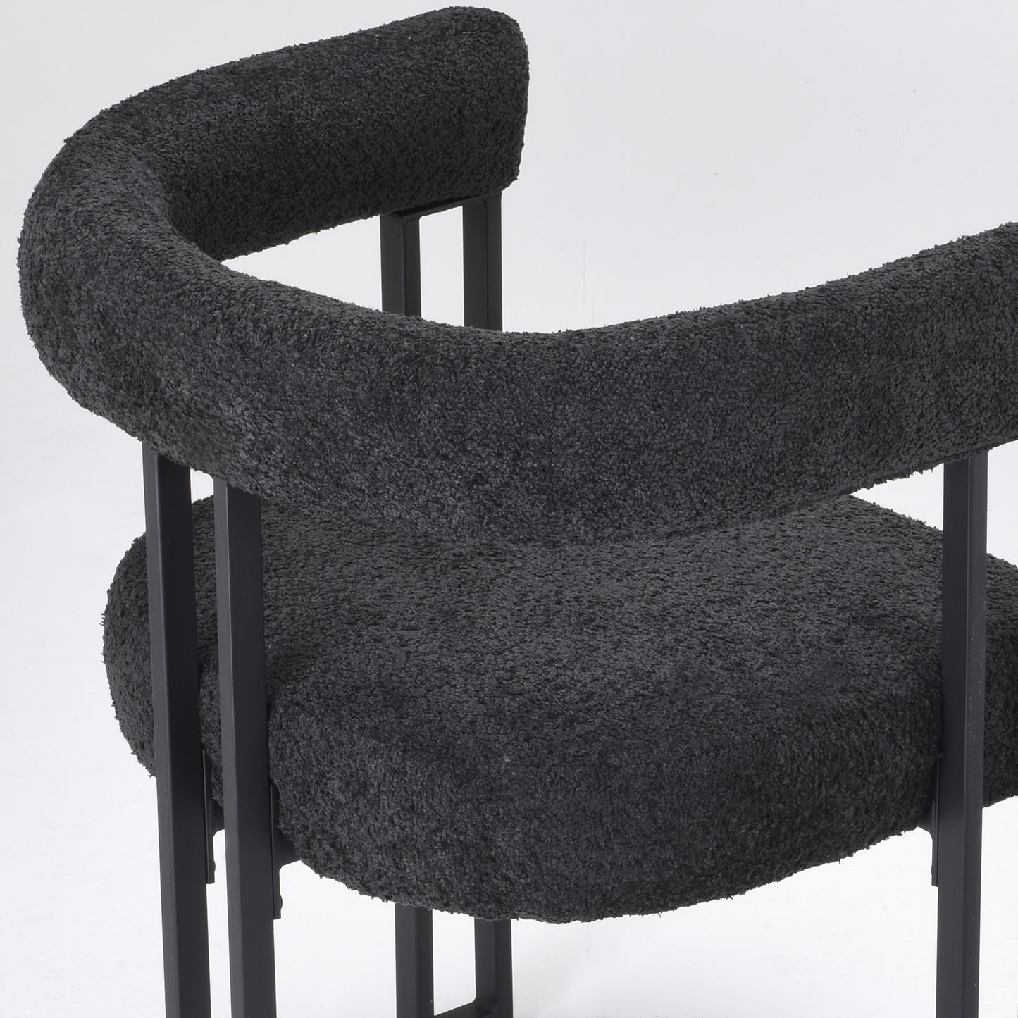 Black Metal Dining Armchairs Set of 2