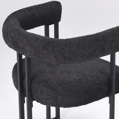 Black Metal Dining Armchairs Set of 2