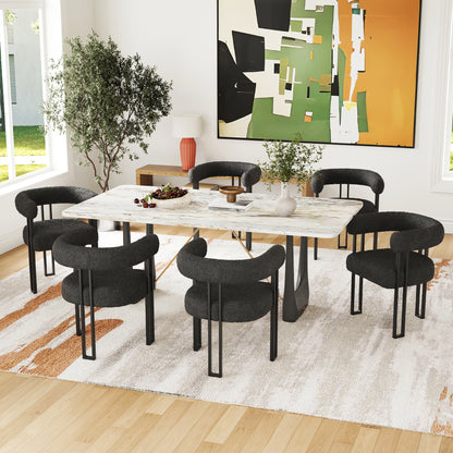 Black Metal Dining Armchairs Set of 2