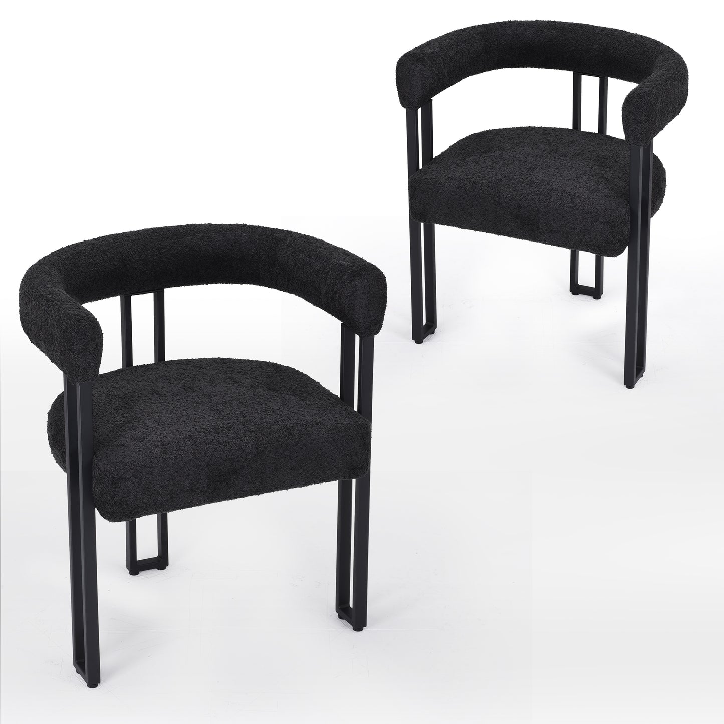 Black Metal Dining Armchairs Set of 2