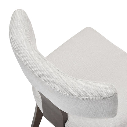 Beige Walnut Armless Dining Chairs Set of 2
