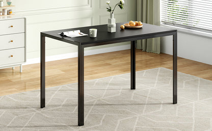 47" Rectangular Dining Table - Black Metal Wood