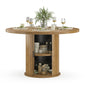 43" Round Dining Table for 4 People, Small Wood Kitchen Table with Sturdy Metal Base, Modern Round Dinner Table for Dining Room, Easy Assembly