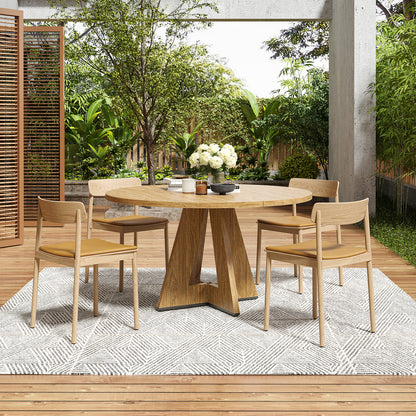 47 Inch Round Walnut Dining Table - Seats 4-6