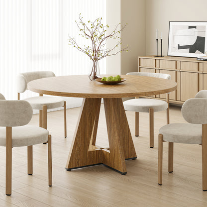 47 Inch Round Walnut Dining Table - Seats 4-6