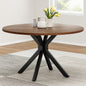 47.2" Solid Wood Round Dining Kitchen Table for 4-6 People with Intersecting Pedestal Base