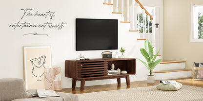 Walnut Wood TV Stand - 59 Inch TV Storage