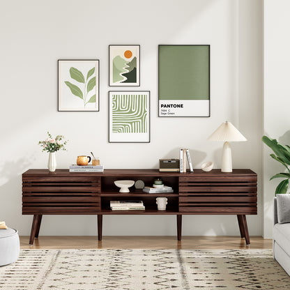 Walnut MDF TV Stand - 60" Mid Century Modern