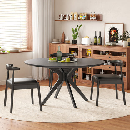 47.2" Round Dining Table - Black Engineered Wood