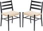 Dining Chairs Set of 2, Woven Rope Seat with Sturdy Metal Frame, Mid Century Modern Dining Room Chairs for Kitchen, Living Room, Restaurant