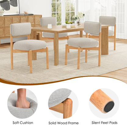 Light Gray Wood Dining Chair Set of 2