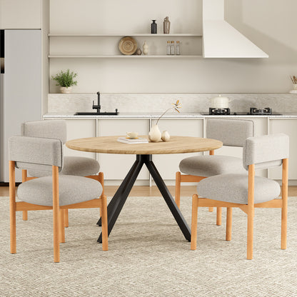 Light Gray Wood Dining Chair Set of 2