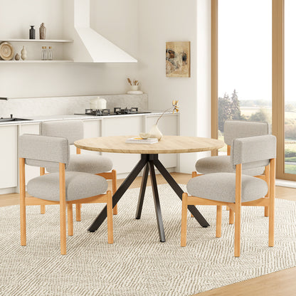 Light Gray Wood Dining Chair Set of 2