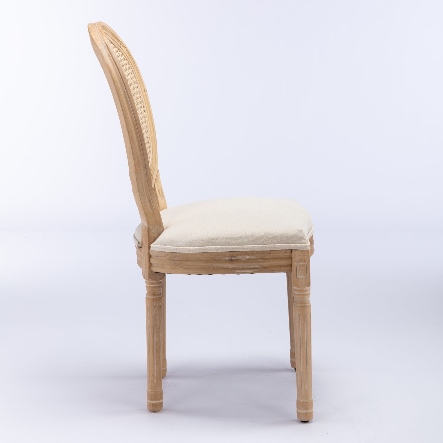Beige Rattan Dining Chair Set of 2 for Kitchen Dining Rooms
