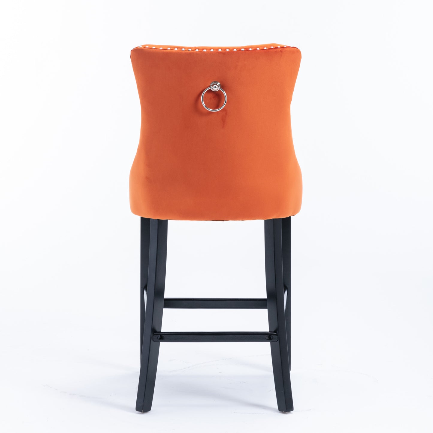 Orange Velvet Bar Stools Set of 2 for Modern Dining Room