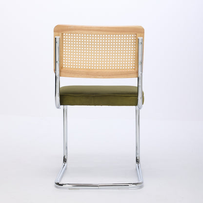Olive Green Velvet Dining Chairs Set of 2