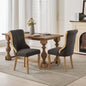 Snow Velvet Dining Chairs, Mid-Century Style with Curved Wood Trim & Sculpted Legs, Upholstered Comfort for Dining/Lounge, Accent Seating with Fluffy Fabric & Sturdy Wood, Set of 2, Gray