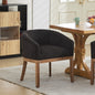Mid Century Modern Upholstered Barrel Dining Chairs with Arms,Farmhouse Linen Kitchen & Dining Room Chairs with Natural Hardwood Frame, 19" W Accent Chairs,Single Pack,Charcoal Gray,SW1891BK