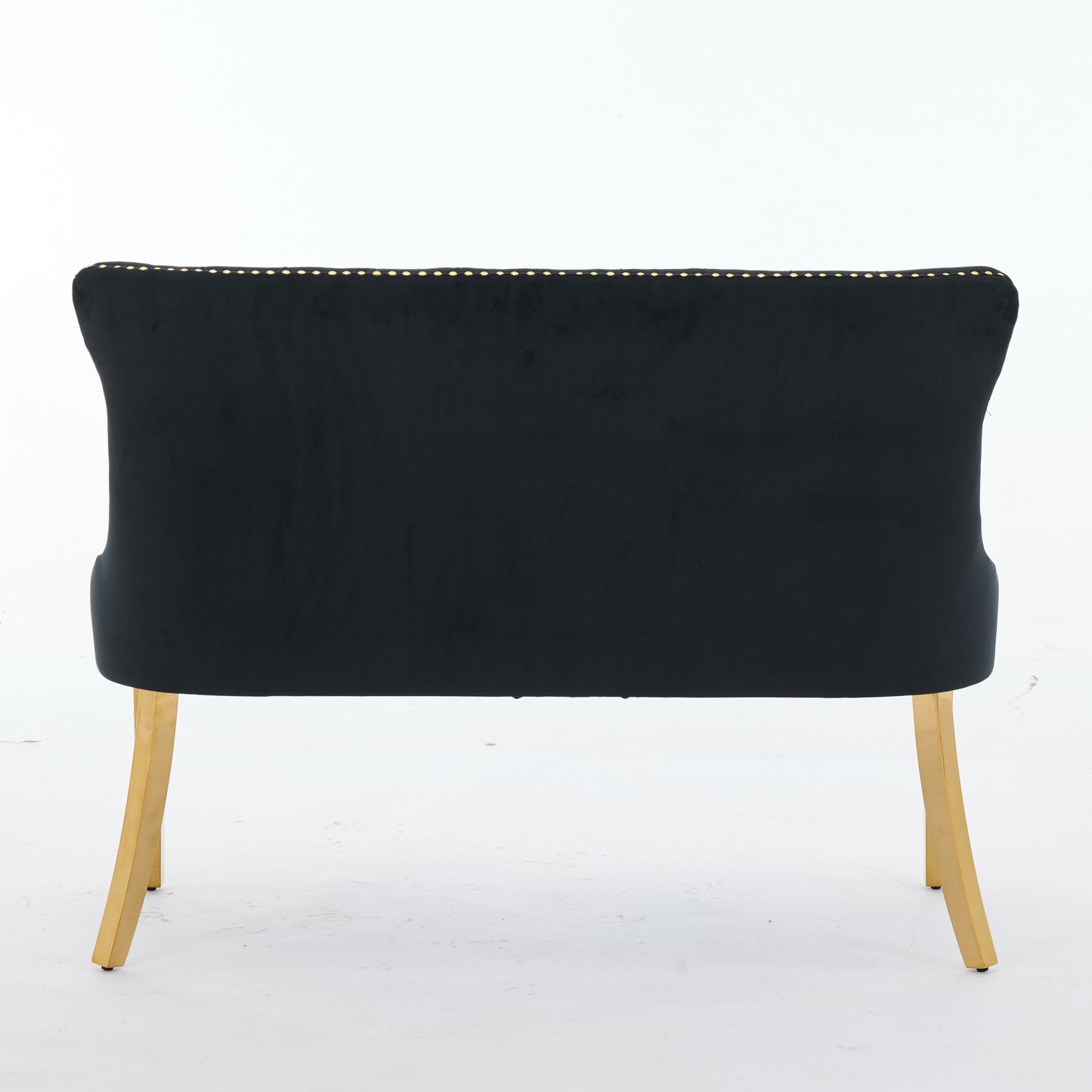Black Velvet Dining Bench Mid Century Modern Seating for Kitchen