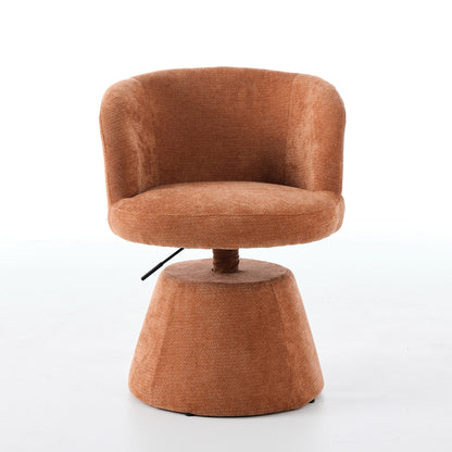 Adjustable Height Swivel Bar Stool - Terracotta Chenille Dining Chair