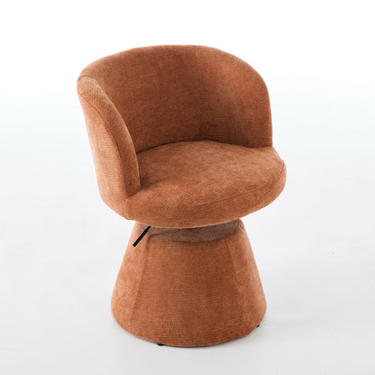 Adjustable Height Swivel Bar Stool - Terracotta Chenille Dining Chair