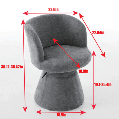 Adjustable Height Swivel Bar Stool - Terracotta Chenille Dining Chair