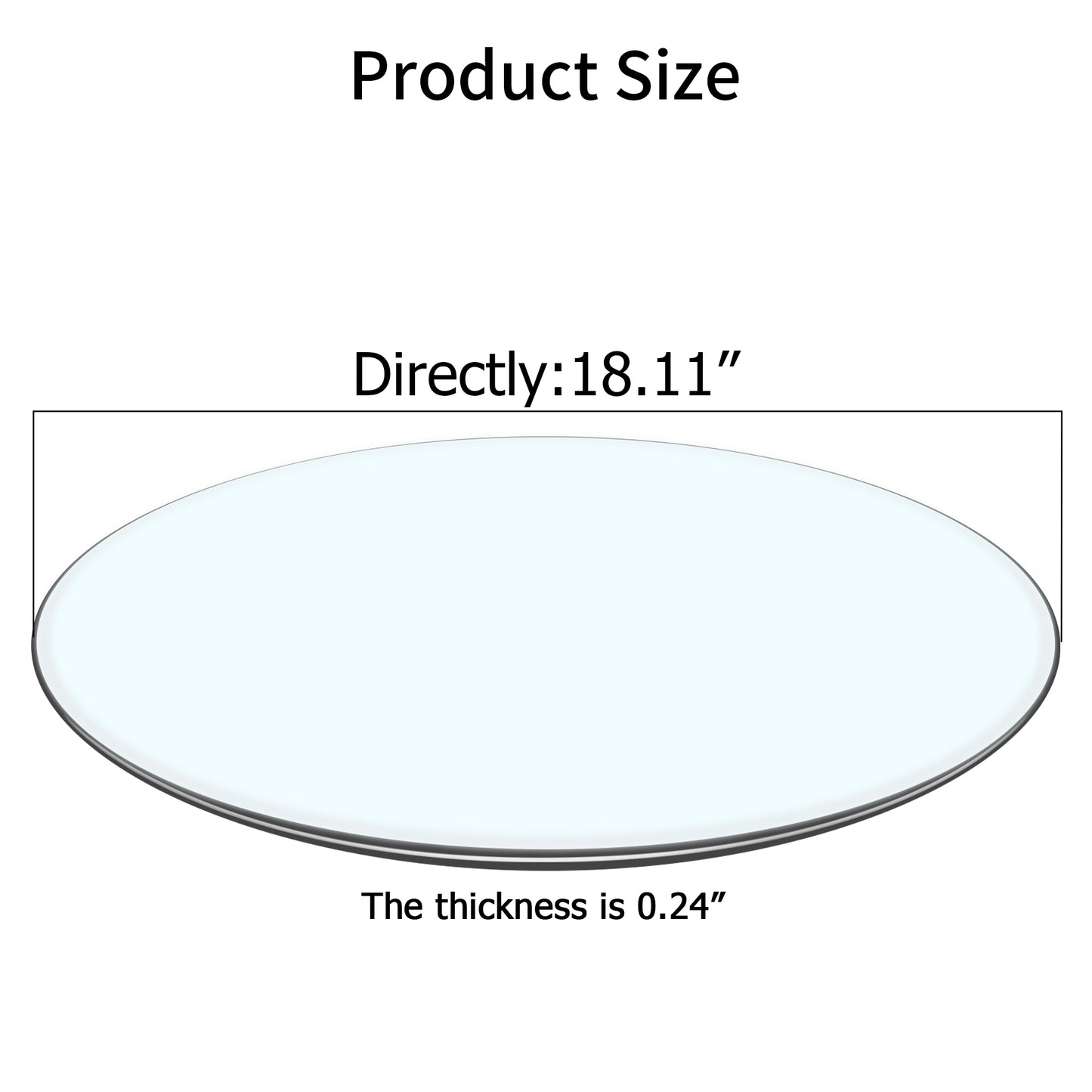 Round Glass Dining Table Top 18.11 inch Transparent Surface