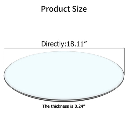 Round Glass Dining Table Top 18.11 inch Transparent Surface