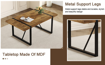 Rustic Wood Dining Table - Seats 4-6, Industrial Style