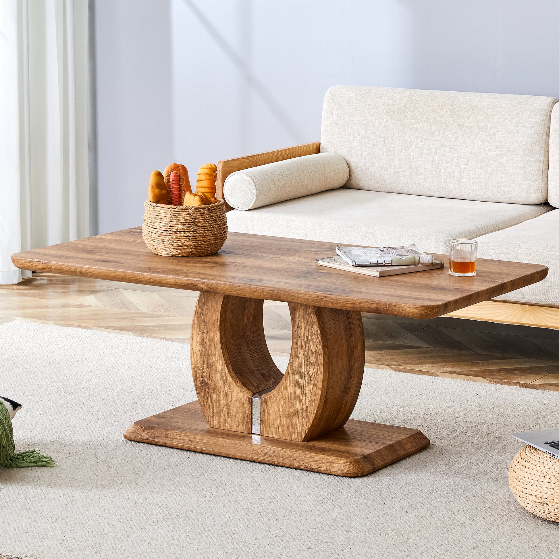 Wood Dining Table - 47" Rectangle MDF Desk