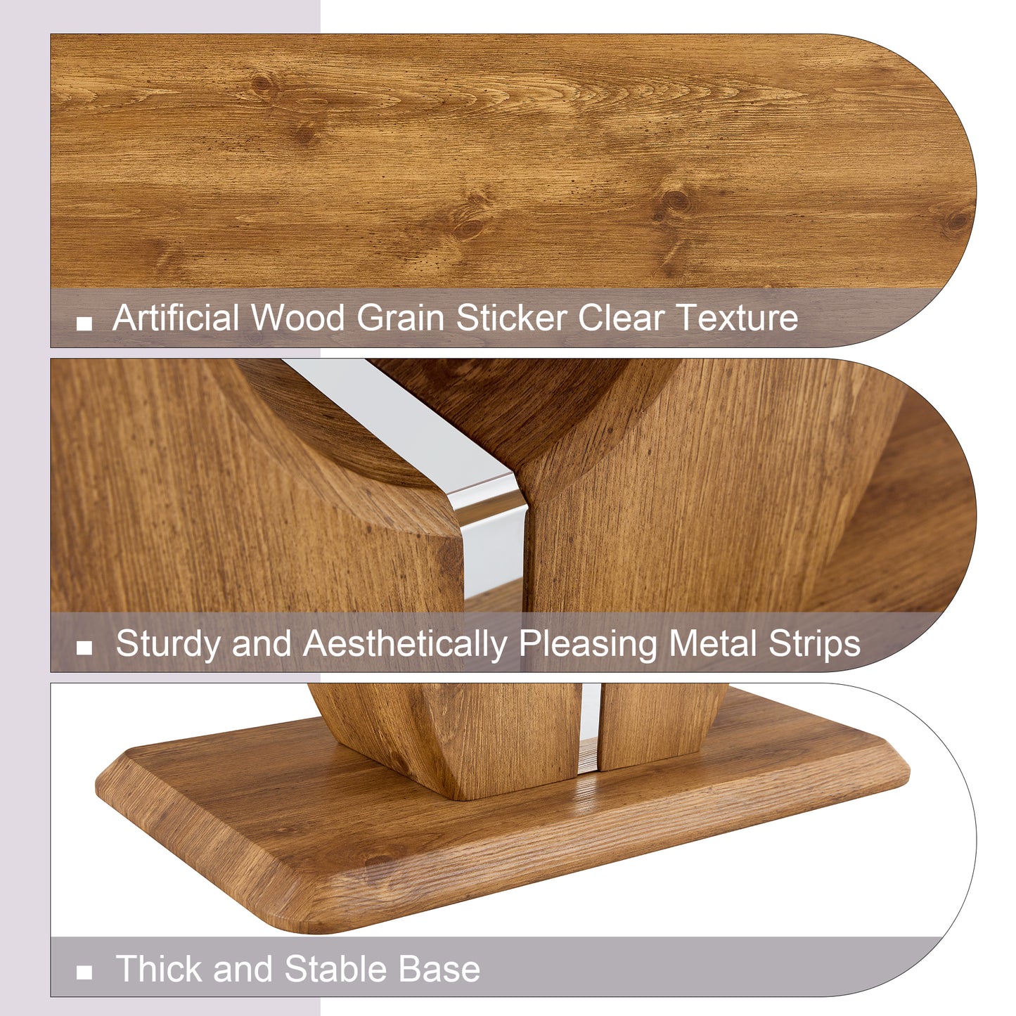 Wood Dining Table - 47" Rectangle MDF Desk