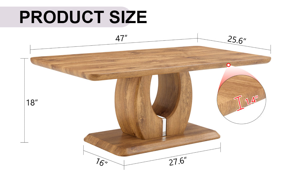 Wood Dining Table - 47" Rectangle MDF Desk
