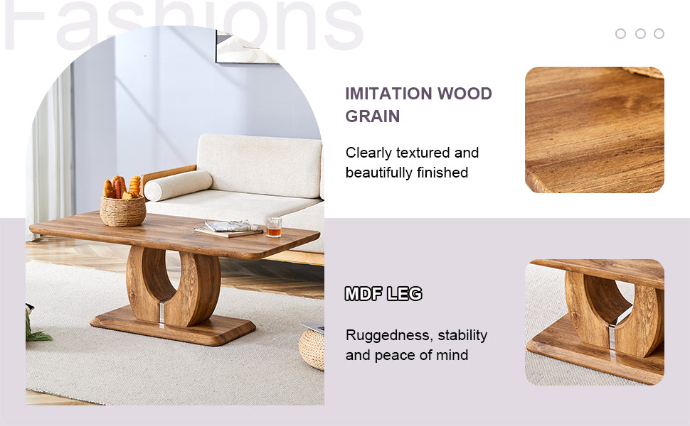 Wood Dining Table - 47" Rectangle MDF Desk