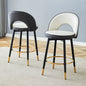 360 ° rotatable bar chair.Modern White and Dark Gray Spliced Color PU comfortable upholstered bar chair with smooth and beautiful black metal legs for dining room, kitchen, terrace.Set Of 2.