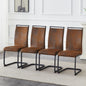 Set of 4 Vintage Brown Tech Fabric Dining Chairs: 39.3" High, 20.4" Ergonomic Backrest, 17" Deep Seat, Ideal for Dining Room, Café & Leisure Area, Stylish & Comfortable