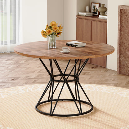 47 Inch Black Walnut Dining Table - Modern Industrial Style