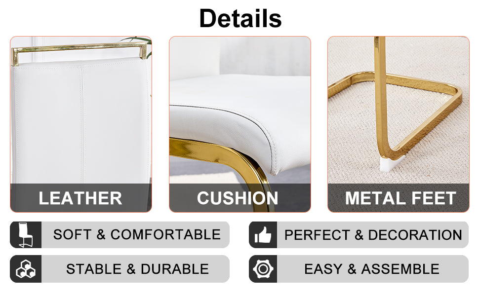 Golden Glass Dining Table with Metal Frame for Kitchen and Dining Room