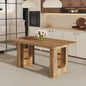 64.5 x 35.4 Inch Stylish Wood Color Textured Dining Table, Perfectly Blending Simplicity And Transparency. Made of MDF Material With Wood Grain Stickers, It Exudes A Strong Sense Of Fashion.