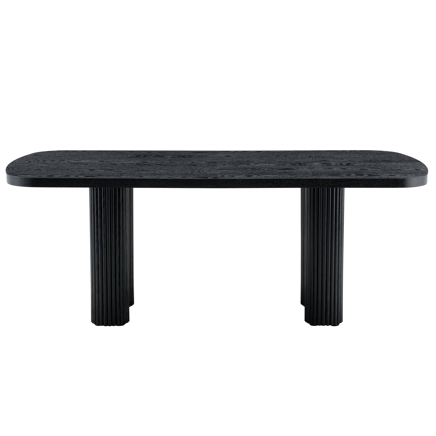 78.7 Inch Black Dining Table - MDF Roman Column Style
